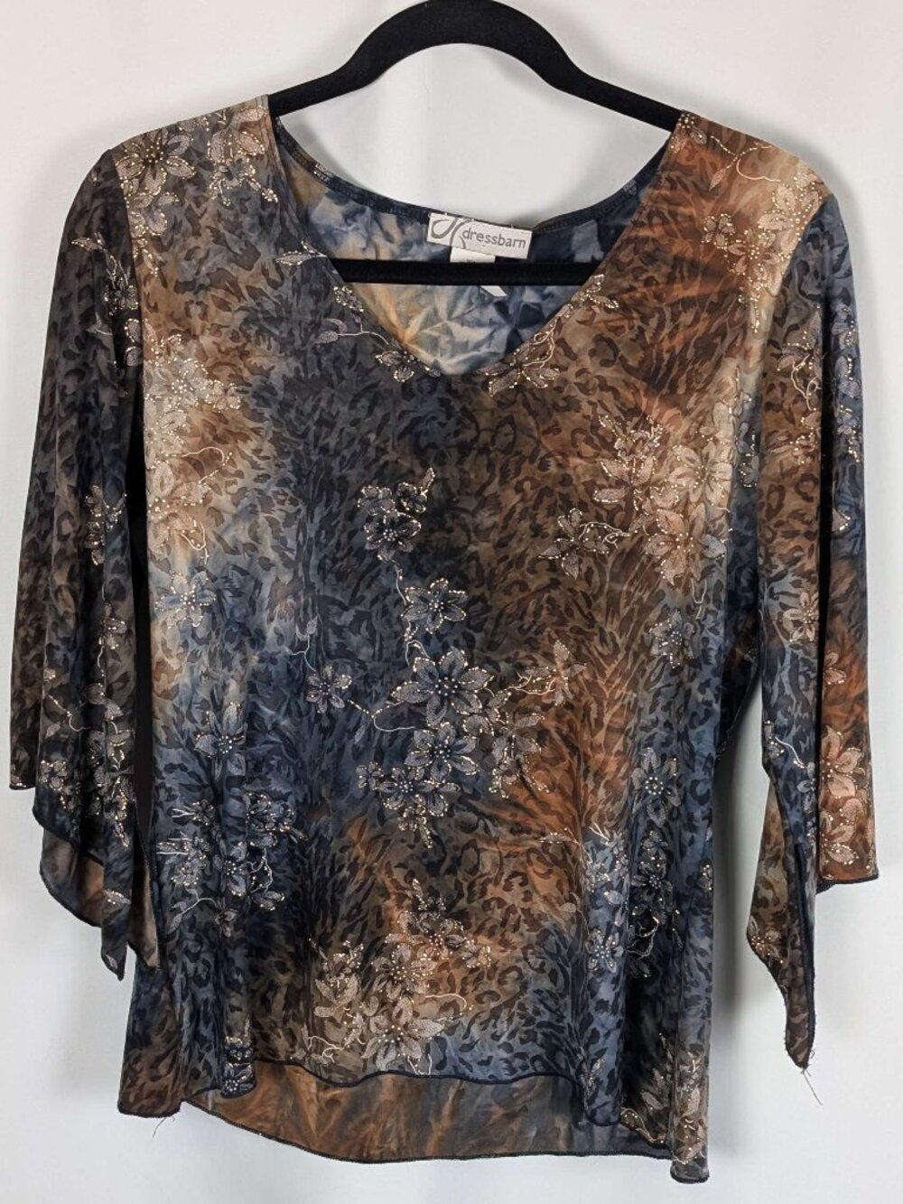 Vintage Whimsigoth, Fairy Grunge, Dark Romantic Flare Sleeve USA Top Medium